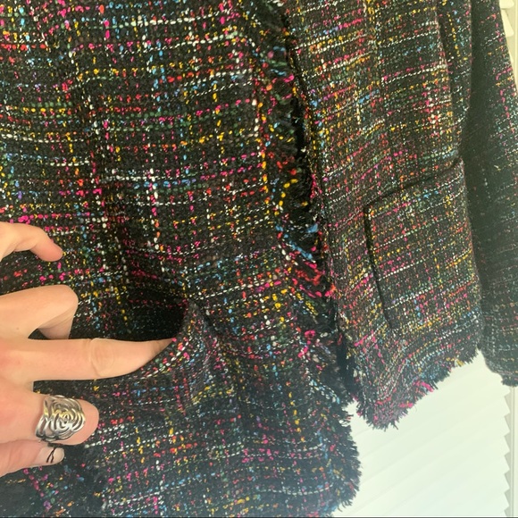H&M Multicolor Tweed Frayed Edges Blazer 6 - Picture 7 of 12